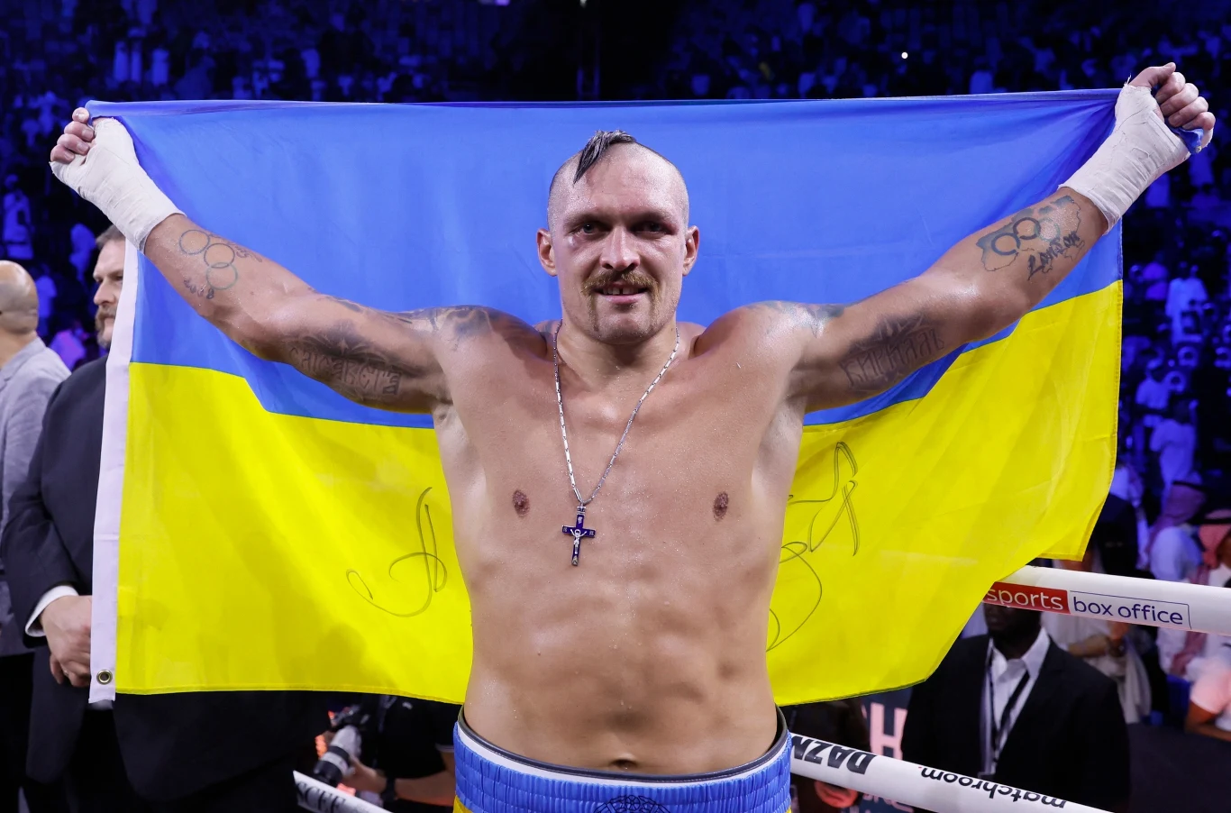 Ołeksandr Usyk po wygranej walce Ołeksandr Usyk po wygranej walce