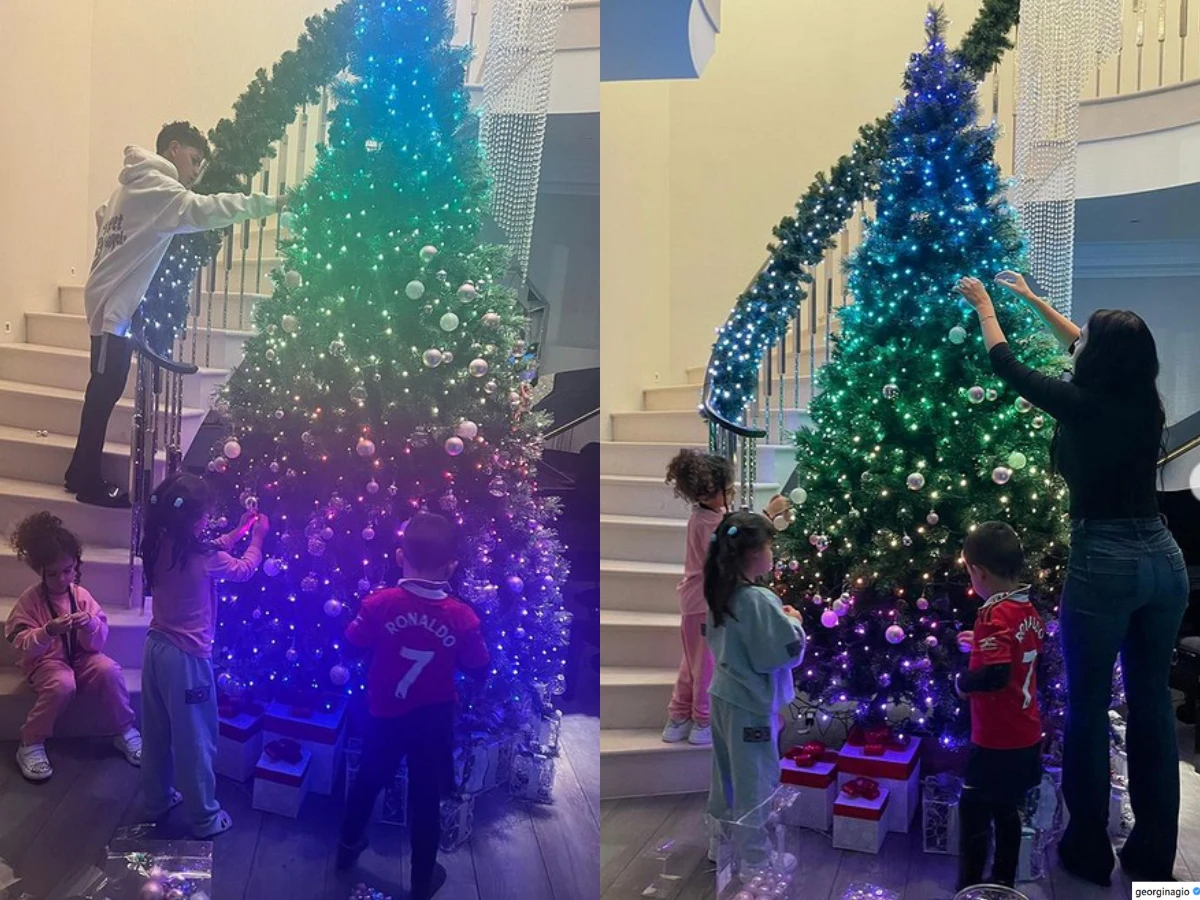 Georgina Rodriguez i Cristiano Ronaldo już ubrali choinkę. Świątecznym drzewkiem pochwalili się na Instagramie
