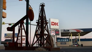 Stacja benzynowa w mieście Odessa, stan Teksas (USA)