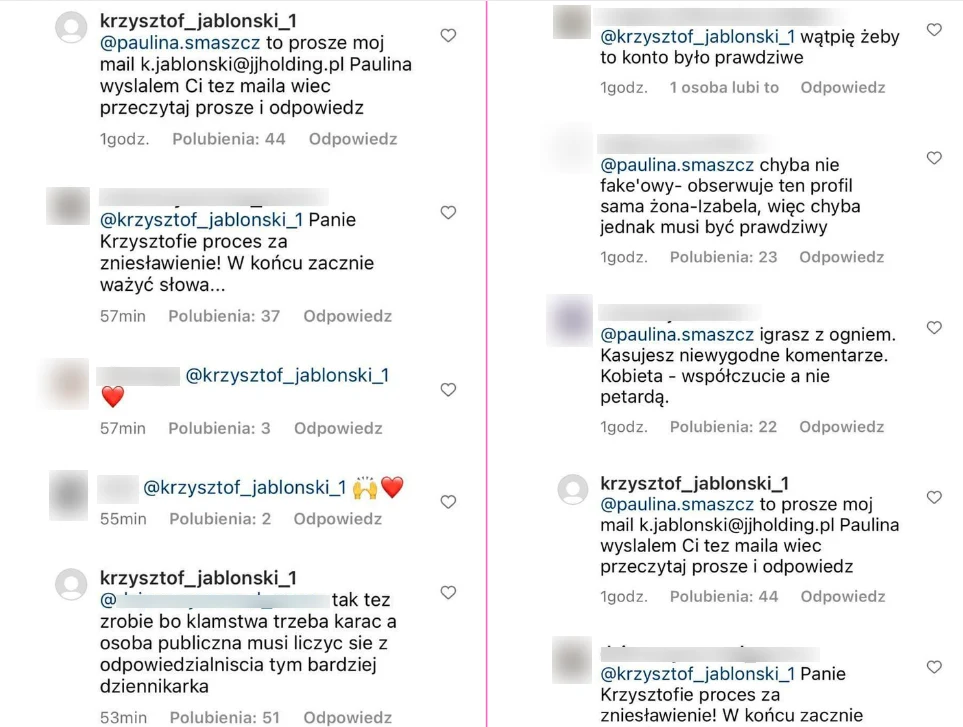 Paulina Smaszcz, Krzysztof Jabłoński na Instagramie Paulina Smaszcz, Krzysztof Jabłoński na Instagramie
