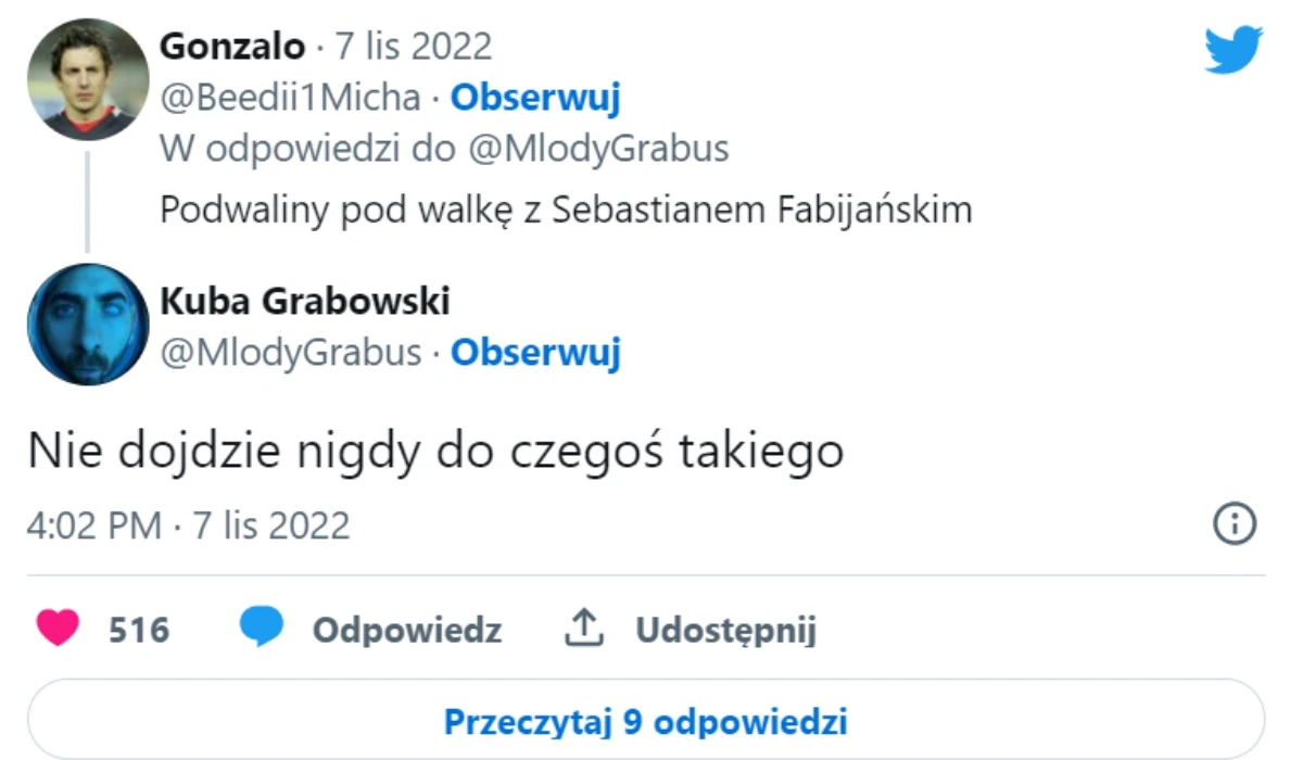 Quebonafide nie będzie walczył z Fabijańskim Quebonafide nie będzie walczył z Fabijańskim