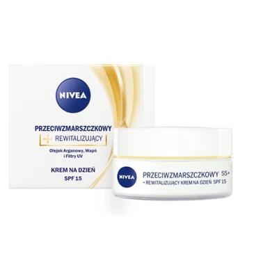 Nivea Przeciwzmarszczkowy + Rewitalizujący krem na dzień SPF 15 55+ 50 ml - 2