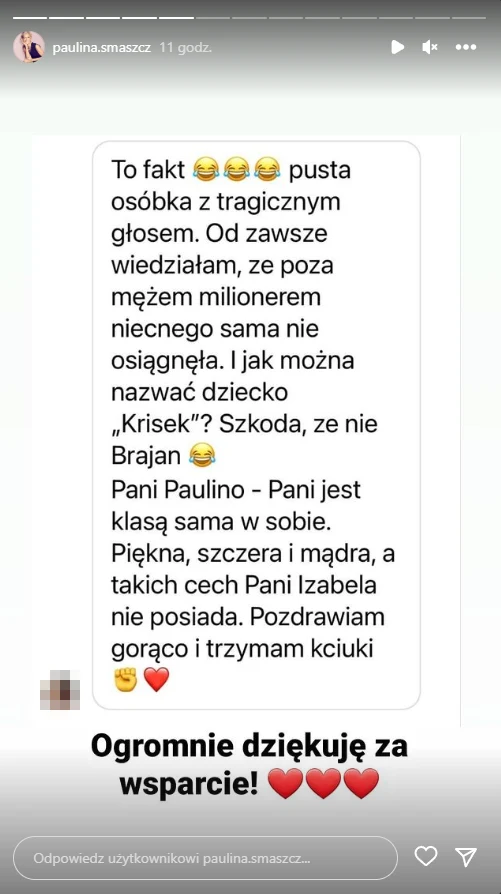Paulina Smaszcz na Instagramie Paulina Smaszcz na Instagramie