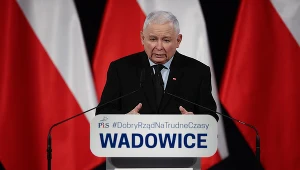 Jarosław Kaczyński podczas spotkania w Wadowicach 