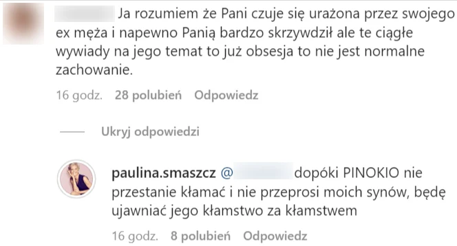 Paulina Smaszcz nazwała Kurzajewskiego "PINOKIO" Paulina Smaszcz nazwała Kurzajewskiego "PINOKIO"