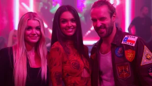 Piotr Stramowski (P) na planie filmu "Pokusa"