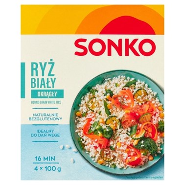 Sonko Ryż biały okrągły 400 g (4 x 100 g) - 0