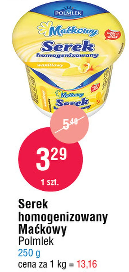 Polmlek Maćkowy Serek homogenizowany waniliowy 250 g