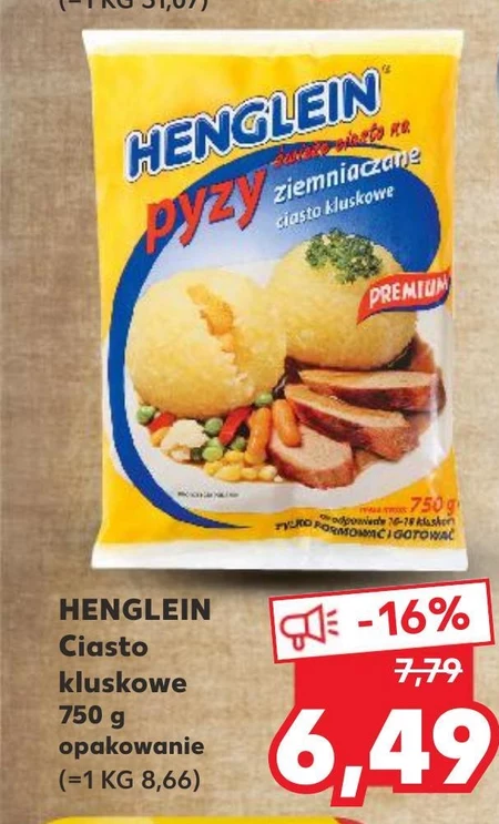 Henglein Świeże ciasto kluskowe na pyzy ziemniaczane 750 g