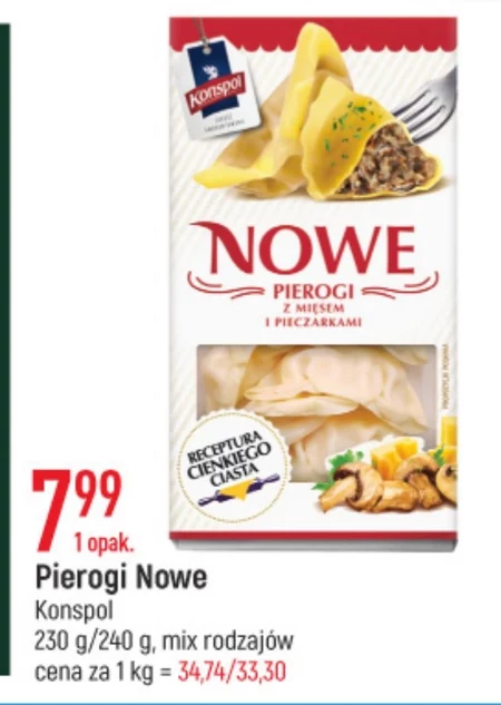 Konspol Nowe Pierogi z mięsem i pieczarkami 230 g