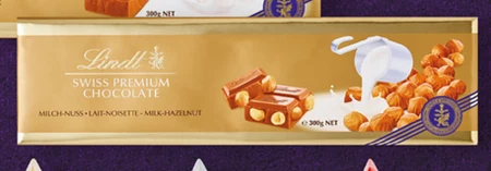 Lindt Szwajcarska czekolada mleczna z całymi orzechami laskowymi 300 g