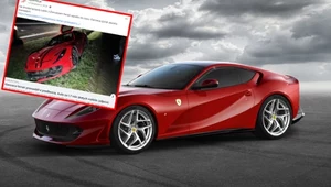 Ferrari 812 Superfast wylądowało w rowie na Lubelszczyźnie