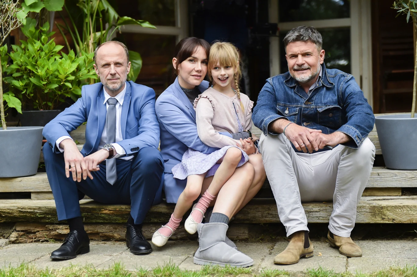 Łukasz Simlat, Olga Bołądź, oraz Igor Brejdygant na planie serialu "Matka"