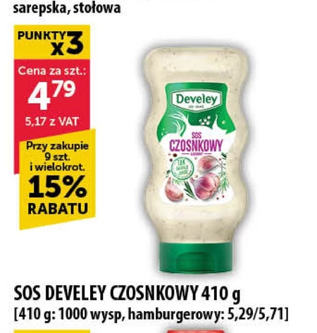 Develey Sos czosnkowy 410 g