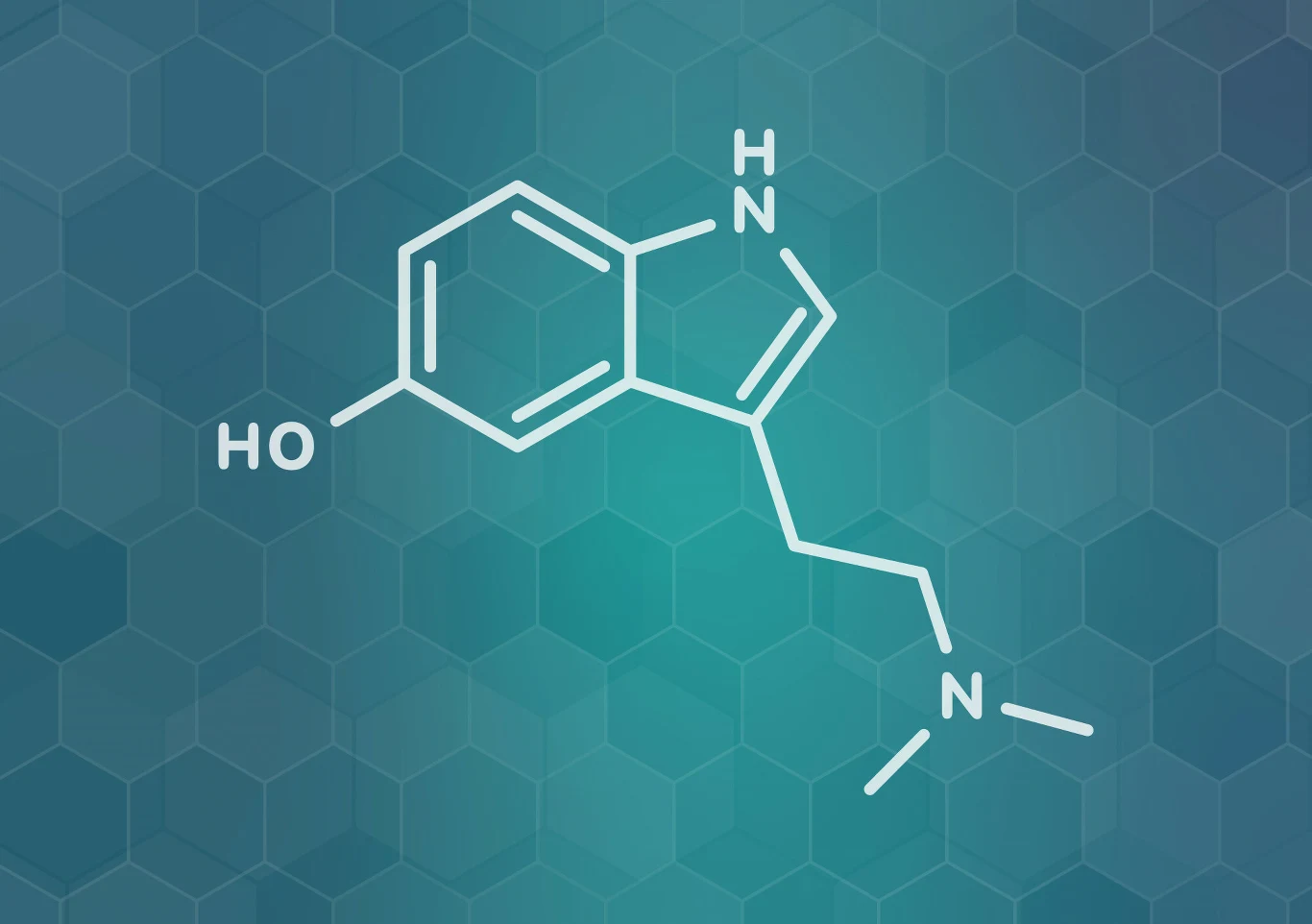 Wzór chemiczny psychodelicznej tryptaminy