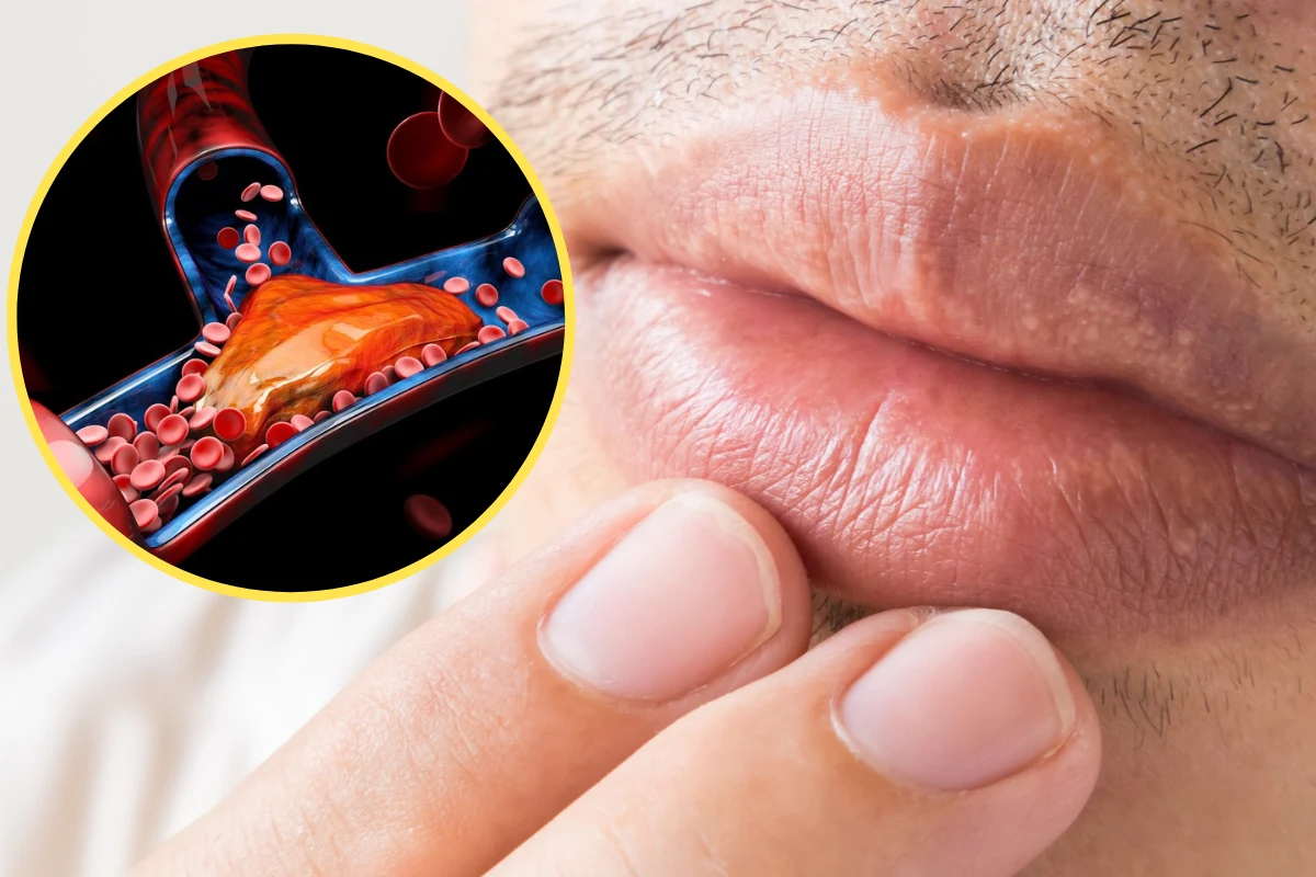 Małe przebarwienia na ustach to tzw. plamki Fordyce’a - świadczą o problemach z cholesterolem 