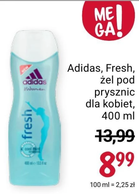 Adidas Fresh Żel pod prysznic dla kobiet 400 ml