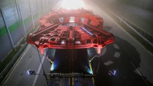 Transport elementów tarczy TBM w Piotrkowie Trybunalskim 