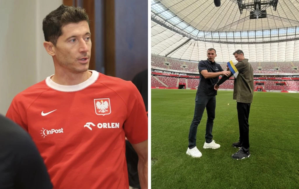 Robert Lewandowski oraz Andrij Szewczenko Robert Lewandowski oraz Andrij Szewczenko