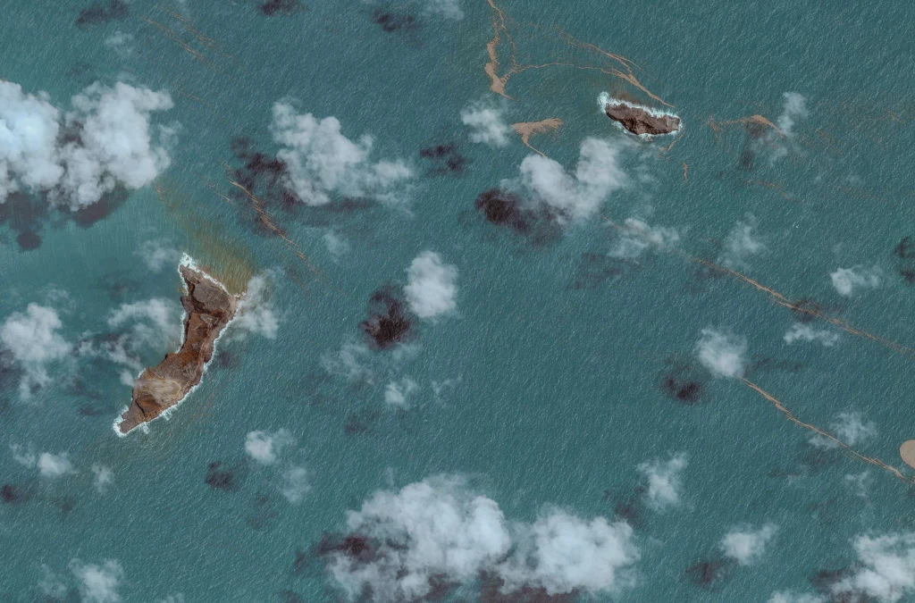 Hunga Tonga-Hunga Ha'apai 17 stycznia 2022 r., po erupcji 
