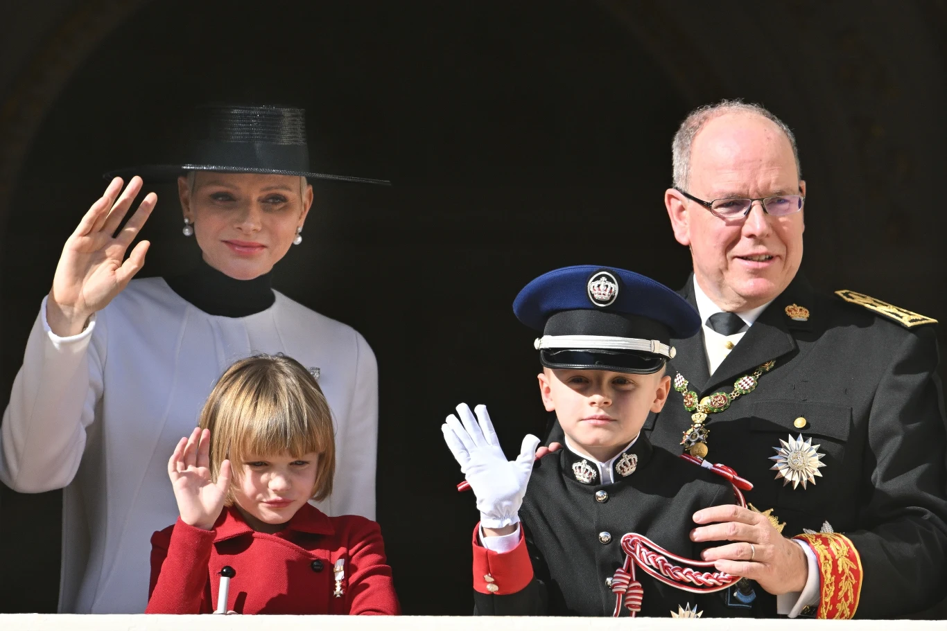 Księżna Charlene, książę Albert, Jacques i Gabrielle