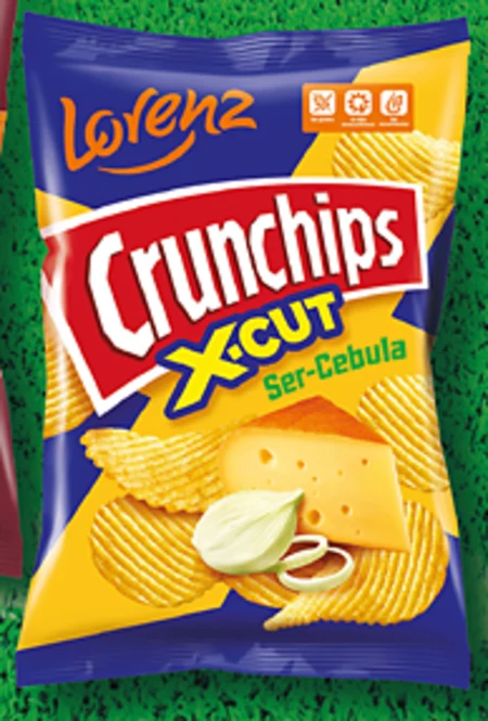 Crunchips X-Cut Chipsy ziemniaczane ser-cebula 140 g
