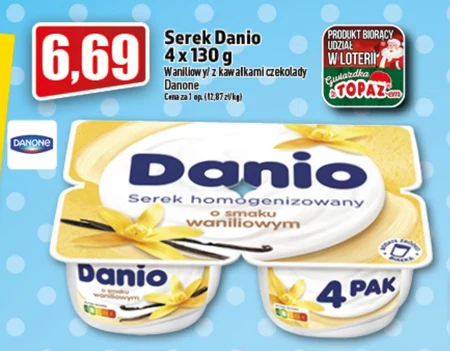 Danio Serek homogenizowany o smaku mlecznym 560 g (4 x 140 g)