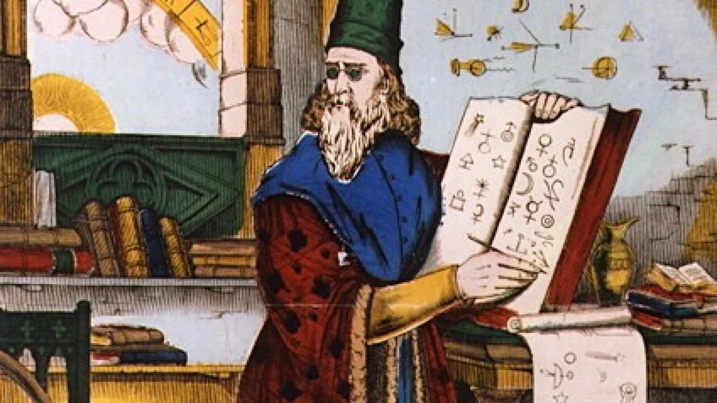 Nostradamus podczas sporządzania zapisków w swoim obserwatorium