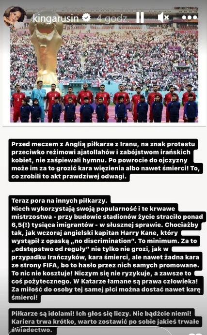 Kinga Rusin apeluje do polskich piłkarzy