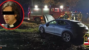 Auto pijanego księdza wypadło z drogi