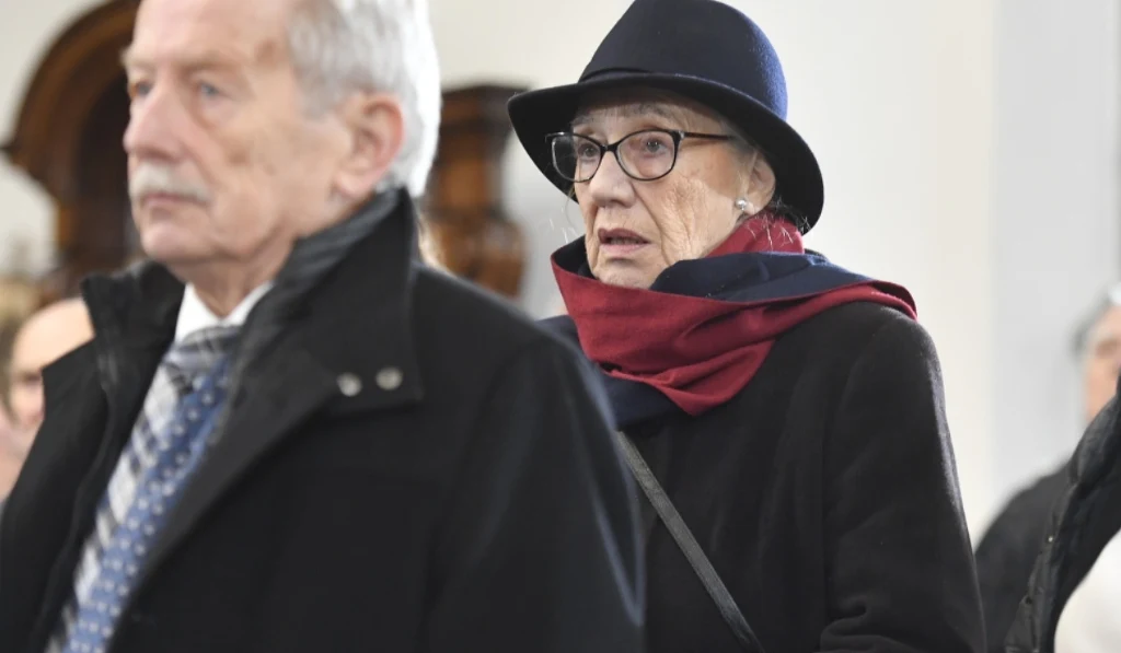 Pogrzeb Jerzego Połomskiego. Maja Komorowska