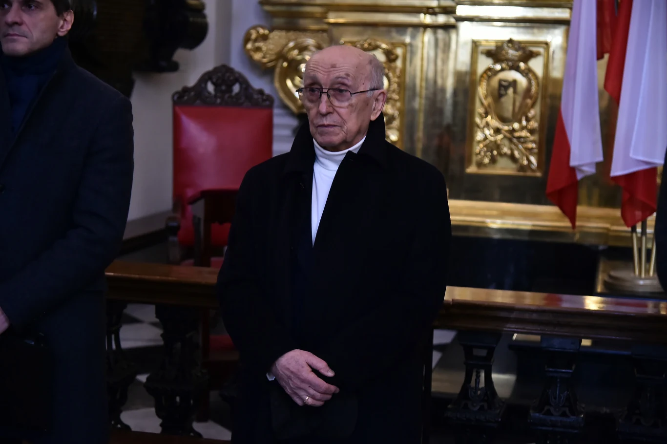 Czesław Majewski na pogrzebie Jerzego Połomskiego