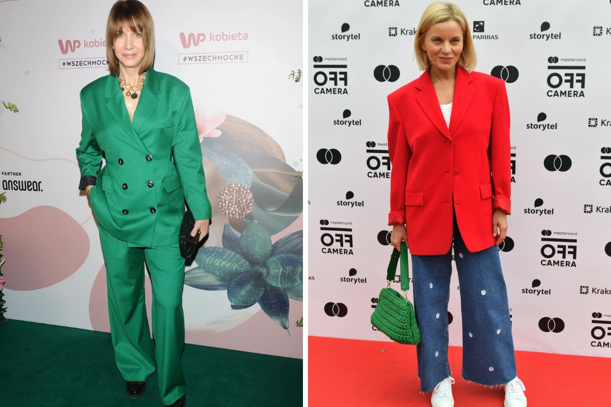 Po szerokie spodnie sięgnęły Grażyna Wolszczak i Małgorzata Foremniak Po szerokie spodnie sięgnęły Grażyna Wolszczak i Małgorzata Foremniak
