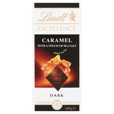 Lindt Excellence Gorzka czekolada z chrupiącymi kawałkami karmelu i odrobiną soli morskiej 100 g - 0