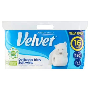 Velvet Papier toaletowy delikatnie biały 16 rolek - 0