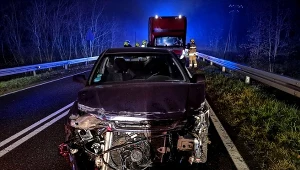 Pijany rozbił samochód. Przewoził troję dzieci