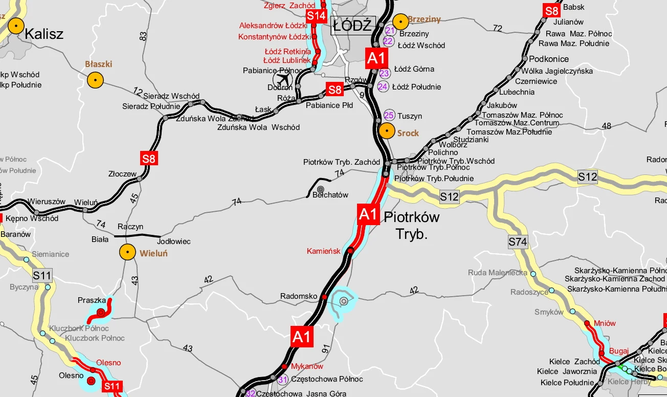 W budowie pozostaje ostatni odcinek A1, pod Łodzią W budowie pozostaje ostatni odcinek A1, pod Łodzią