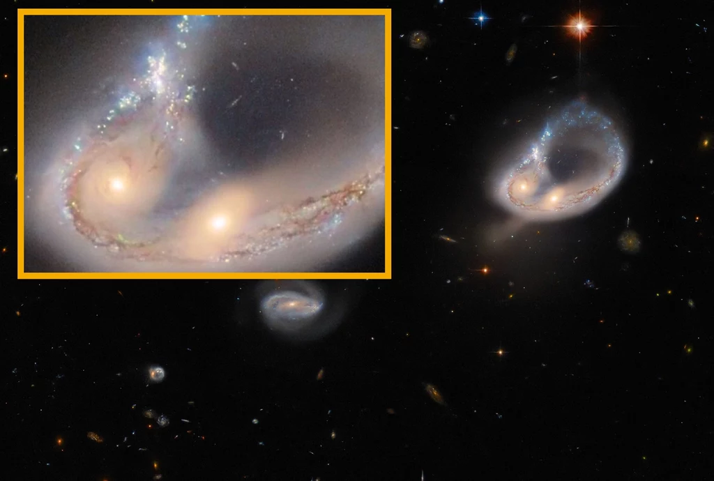 Spekatkularne zderzenie galaktyk Arp-Madore 417-391 w obiektywie Hubble’a  