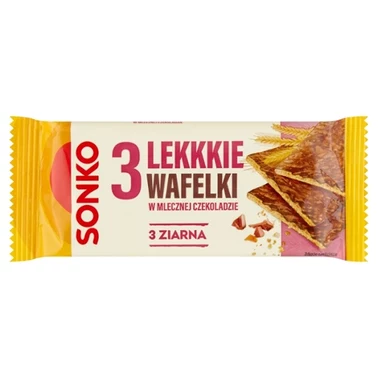 Sonko Lekkie wafelki 3 ziarna w mlecznej czekoladzie 36 g (3 sztuki) - 1