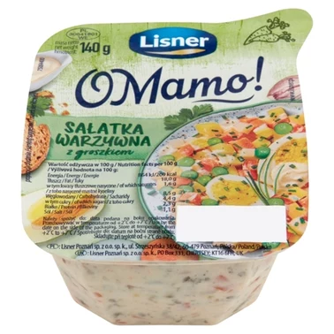 Lisner O Mamo! Sałatka warzywna z groszkiem 140 g - 0