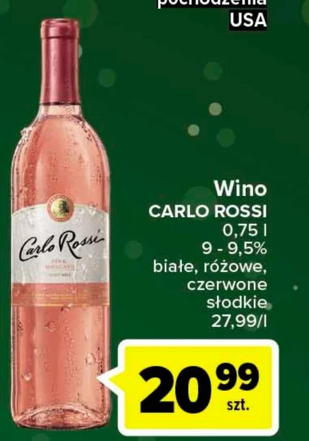 Carlo Rossi Pink Moscato Wino różowe słodkie kalifornijskie 750 ml