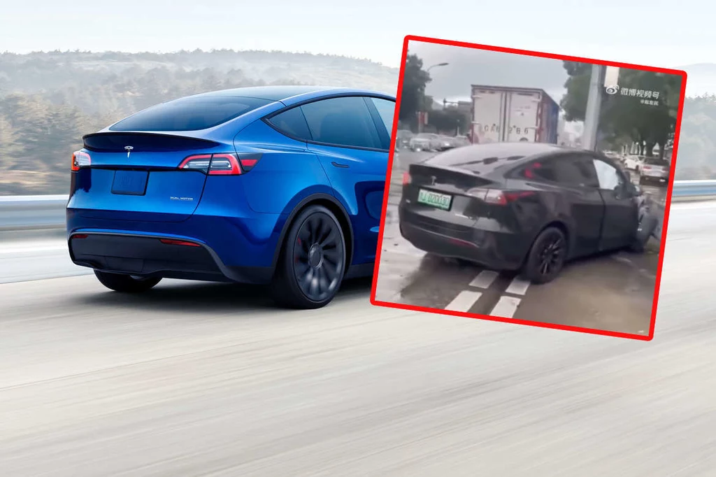 Tesla Model Y uczestniczyła w kolizji w mieście Taizhou