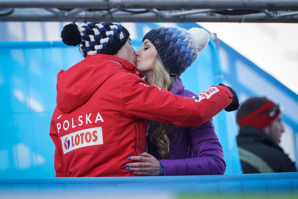 Kamil Stoch z żoną Kamil Stoch z żoną