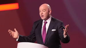 Gianni Infantino podczas losowania mundialu Katar 2022