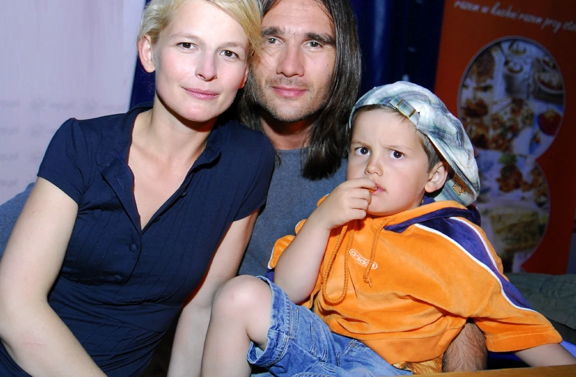 Dominika Ostałowska, Hubert Zduniak z synem Dominika Ostałowska, Hubert Zduniak z synem
