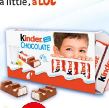 Kinder Chocolate Batonik z mlecznej czekolady z nadzieniem mlecznym 100 g (8 sztuk)