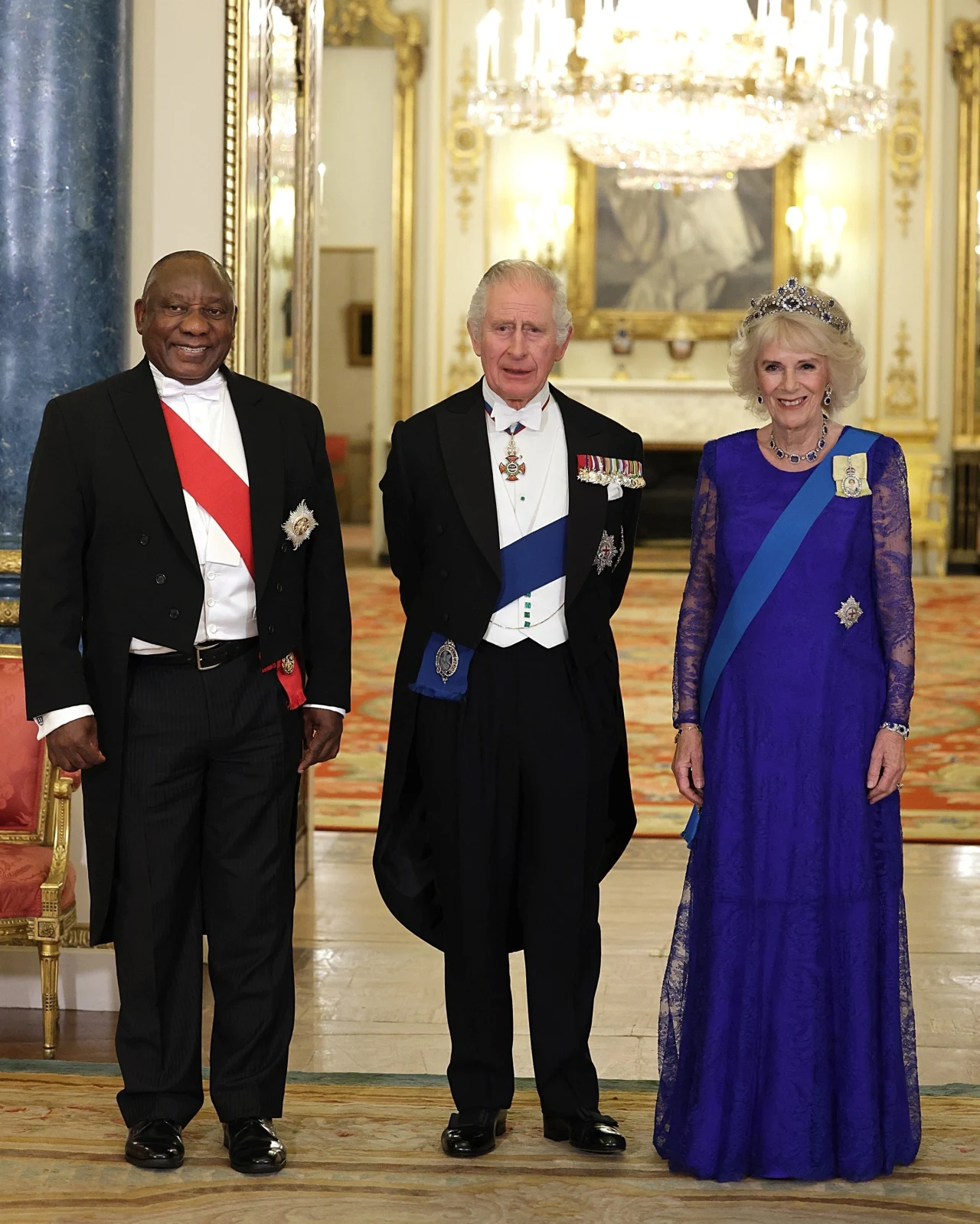 Cyril Ramaphosa, król Karol III, królowa małżonka Camilla Cyril Ramaphosa, król Karol III, królowa małżonka Camilla