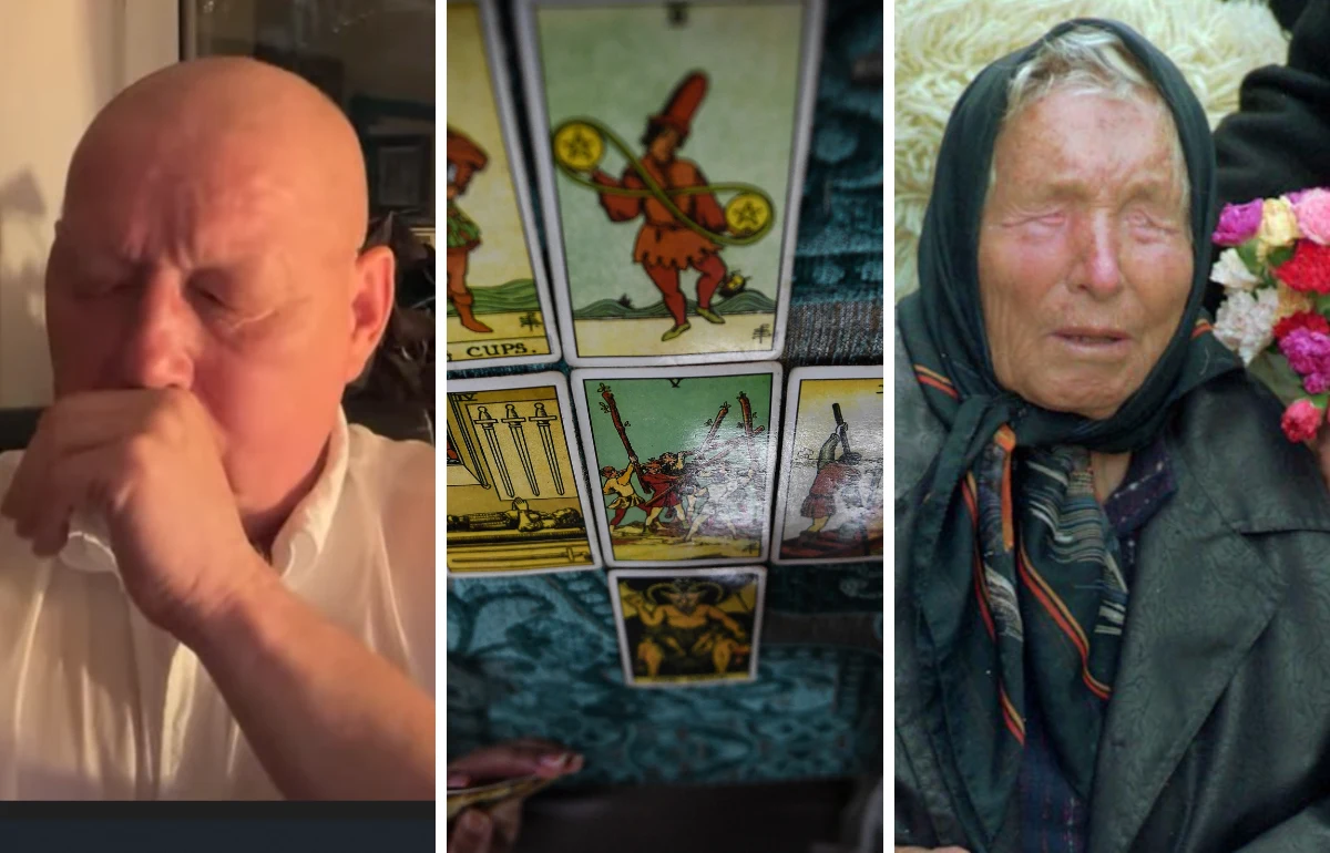 Od lewej: jasnowidz Krzysztof Jackowski (źrdóło: wizje na 2023/YouTube); od prawej Baba Wanga (źródło: Wiki commnons) Od lewej: jasnowidz Krzysztof Jackowski (źrdóło: wizje na 2023/YouTube); od prawej Baba Wanga (źródło: Wiki commnons)