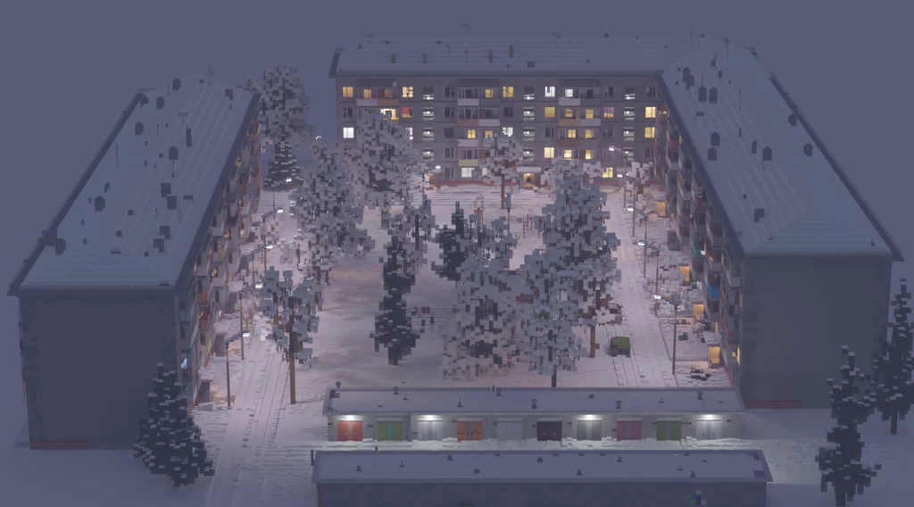 PRL-owskie blokowisko w grze Minecraft / autor @DueAd6720 Reddit