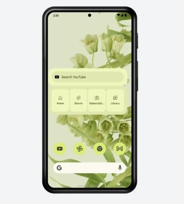 Widget YouTube w systemie Android. Widget YouTube w systemie Android.